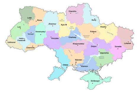 Mapa s vyznačenými oblasťami Ukrajiny postihnutými hladomorom