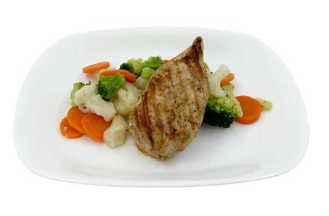 Kurací steak na tanieri s čerstvou zeleninou