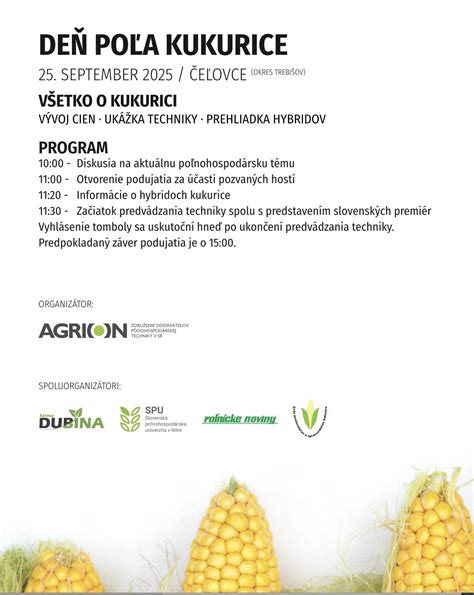 Tabuľka cien kukurice a krmív