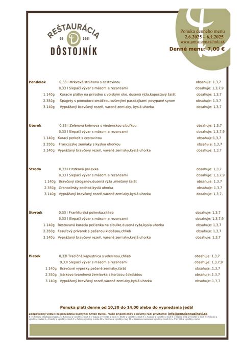 Schéma: Výhody denného menu
