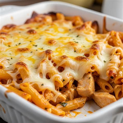 zapekané penne s kuracím mäsom a syrovou omáčkou
