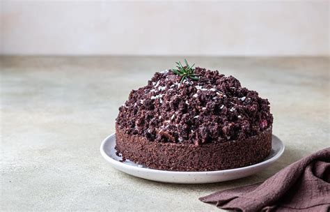 Vegánska krtkova torta na tácke