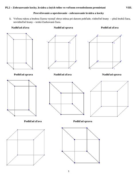 Ilustrácia kocky a kvádra s vyznačenými hranami