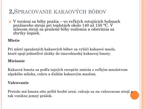 Zloženie kakaových bôbov