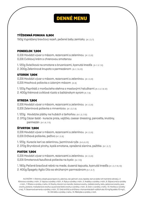 Týždenné menu pripravených jedál v opakovane použiteľných nádobách