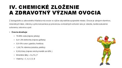 Zloženie ovocia - vitamíny, minerály a vláknina