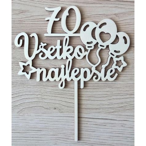Drevené zápichy do torty s číslom 50