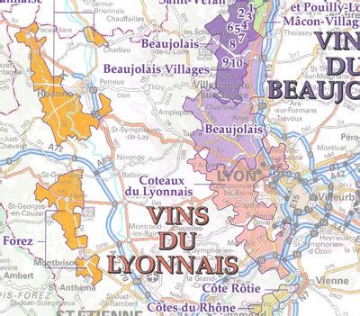 Mapa vinárskych oblastí Burgundska