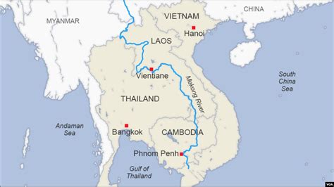 Mapa povodia rieky Mekong, pôvodného domova pangasia