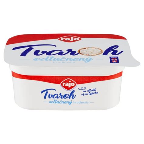 Rajo odtučnený tvaroh, obal a balenie