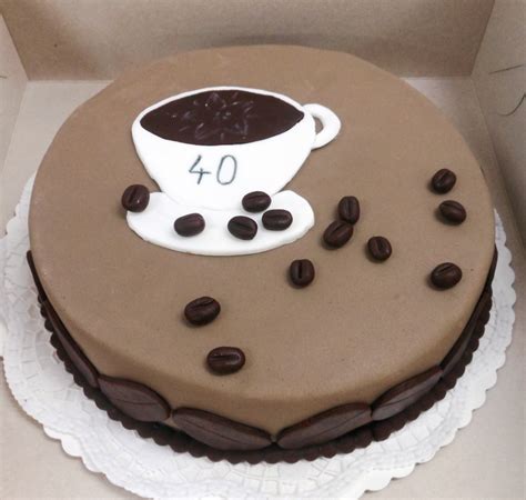 torta s motívom kávy a vtipným nápisom
