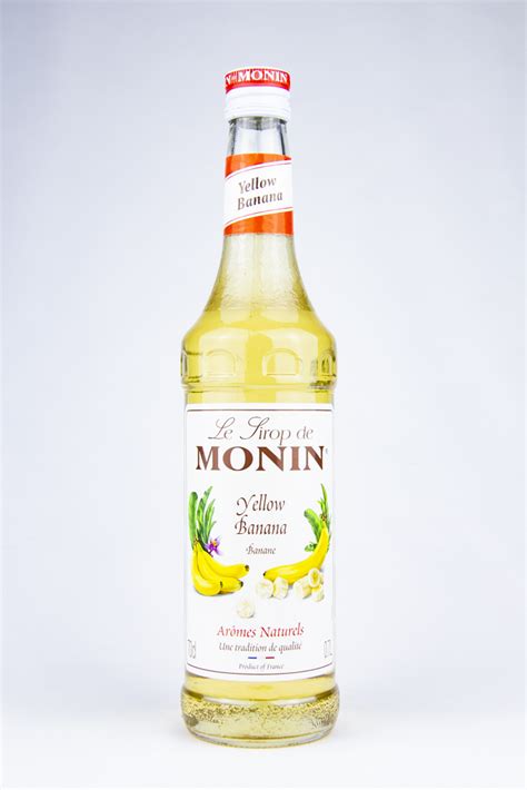 Fľaše sirupov Monin Green Banana a Yellow Banana