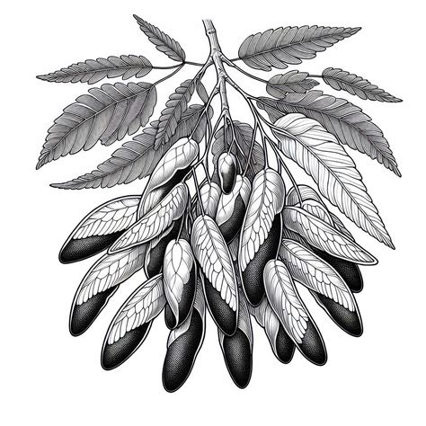 Ilustrácia kakaovníka s plodmi