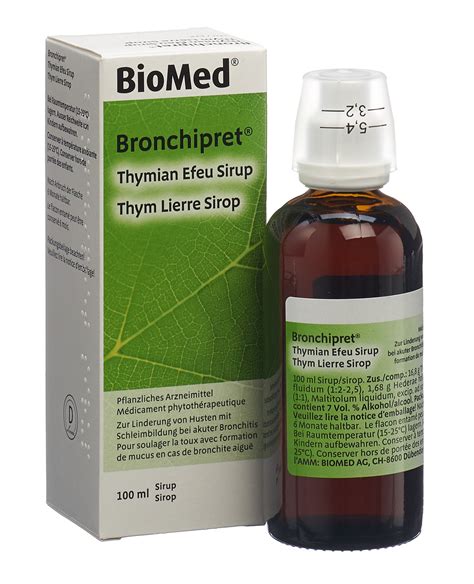 Bronchipret sirup fľaša s priloženou odmerkou