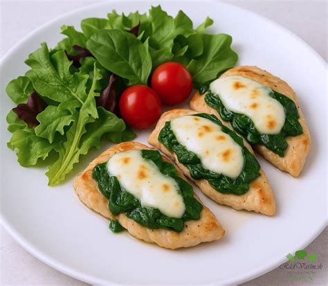Miska so špenátom a mozzarellou