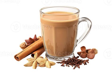 Šálka Masala Chai s korením okolo