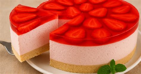 Jahodová želé torta s mascarpone a čerstvými jahodami