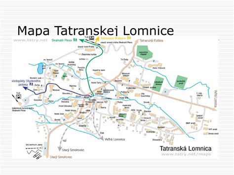 Mapa Tatranskej Lomnice s vyznačenou polohou hotela SOREA URÁN
