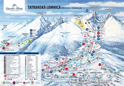 Zimná scenéria lyžiarskeho strediska Tatranská Lomnica s lyžiarmi na svahu