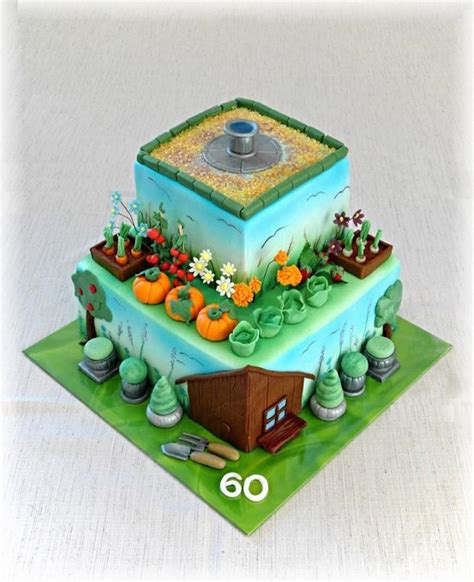 Torta pre záhradníka s motívmi zeleniny a náradia