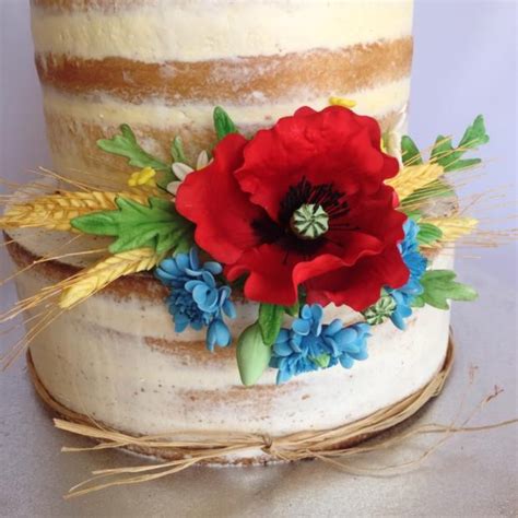 Torta s lúčnymi kvetmi a makom