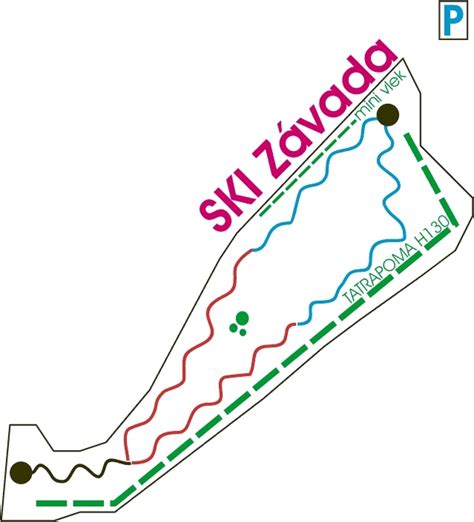 Mapa lyžiarskeho strediska Závada pod Čiernym vrchom