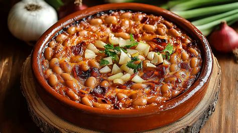 Fotografia tradičného macedónskeho jedla Tavče Gravče