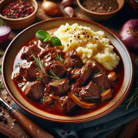 Misku s duseným srdcom z diviaka a prílohou