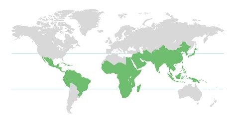 Mapa rozšírenia Moringa Oleifera