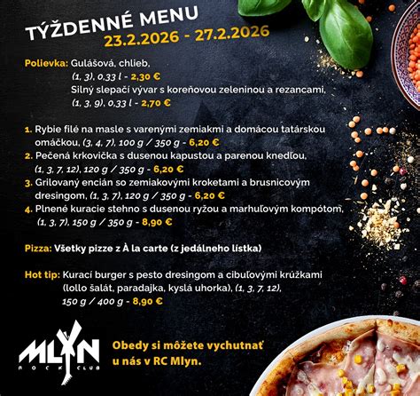 Ukážka mesačného jedálneho lístka s možnosťou výberu menu