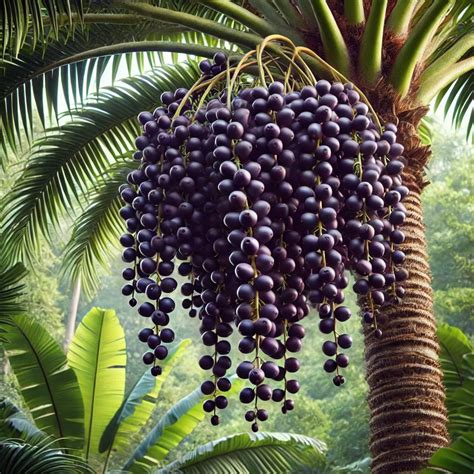 Palma Acai s trsom bobúľ