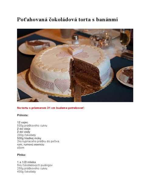 Banánovo-čokoládová torta s marcipánom
