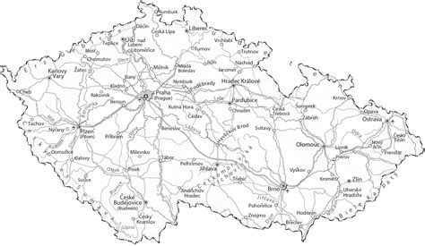 Mapa Českej republiky s vyznačeným regiónom Morava