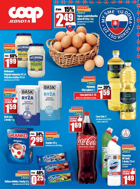 Návrh online letáku COOP Jednota s vyznačenými akciovými produktmi