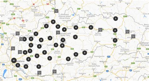 Mapa distribúcie a logistických centier skupiny PRETO na Slovensku