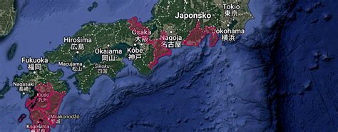 Mapa Japonského ostrova Taširodžima s označením mačacích svätýň
