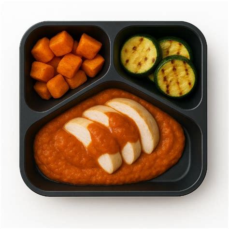 Misky s omáčkou Romesco a grilovanou rybou