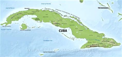 Mapa Kuby a Karibiku s dôrazom na rum