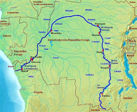 Mapa povodia rieky Kongo