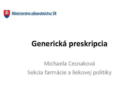 Schéma princípov generickej preskripcie