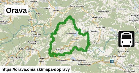 Mapa rieky Orava a jej prítokov