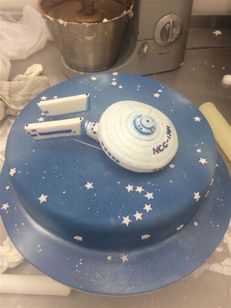 Star Trek torta s modrými a striebornými prvkami