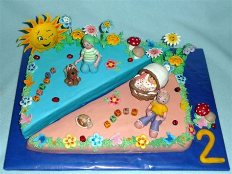 Torta pre dvojičky chlapec a dievča s kombináciou farieb