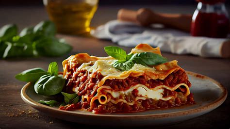 Hotové pečené lasagne na servírovanie