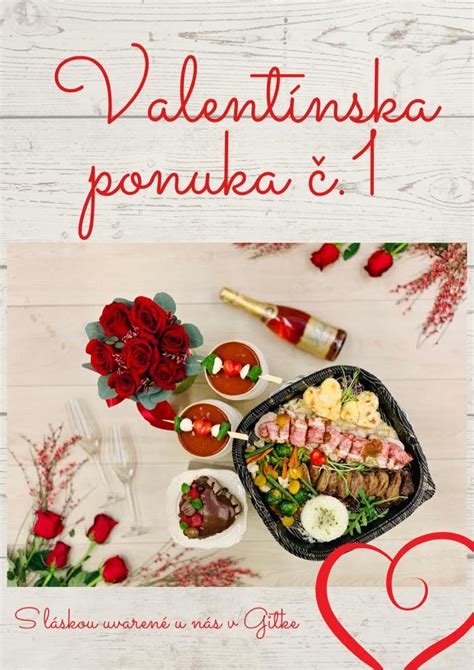 Fotografia valentínskeho menu v reštaurácii