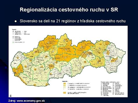 Mapka pestovateľských regiónov na Slovensku