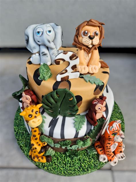 Torta s motívom safari a zvieratkami