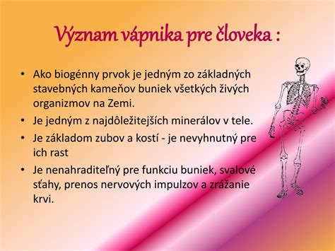 Význam vápnika