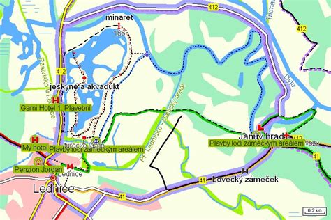 Mapa cyklotrasy Cesty čerešňového kvetu