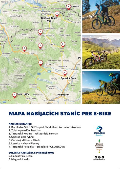 Mapa turistických trás vhodných pre elektrobicykle v okolí Banskej Bystrice